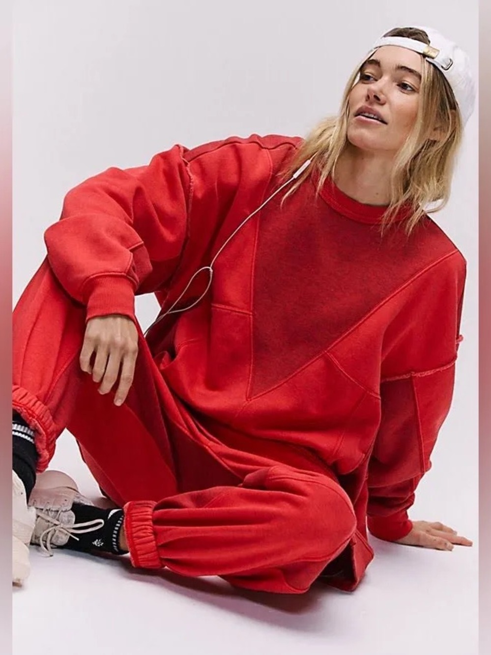 Free People Movement Making It Pullover in Victory Red Sz XS